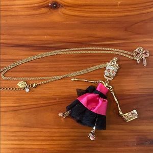Betsey Johnson skeleton queen necklace